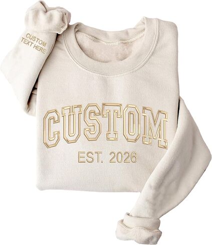 Personalized Embroidered Sweatshirt, Customized Embroidered Hoodie Sweatshirt, Custom Gift For Women, Sweatshirt For Women, Customized Mom Gift, Christmas in Saudi Arabia