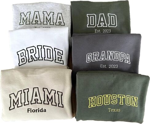 Personalized Embroidered Sweatshirt, Customized Embroidered Hoodie Sweatshirt, Custom Gift For Women, Sweatshirt For Women, Customized Mom Gift, Christmas in Saudi Arabia