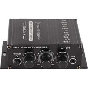 Qiilu Car Audio Amplifier, Stereo Amplifier 12V Portable Clear Sound Quality Mini Amplifier for Car Motorbike Home (AK270) in Kuwait