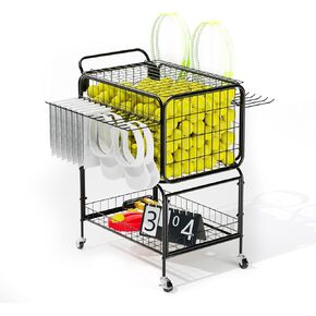 Tennis Ball Cart for 350 Balls, Trolley Cart with Wheels Laundry Basket, Extra Large Utility Trolley for Storage Sport Equipments DIY Tools Toys Ball Hopper Tennis Racket in Kuwait