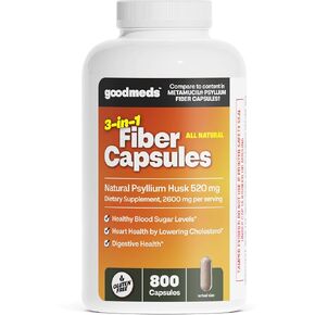 Psyllium Husk Fiber 520mg Capsules Supplement Soluble Dietary Colon Support for Women and Men, Restore Digestive Regularity and Balance (800 Count) in Kuwait