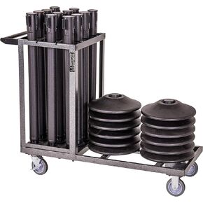 US Weight Statesman Stanchion Cart Kit – 12 Black Sentry Plus Stanchions with Cart in Kuwait