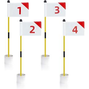 Golf Flagstick Mini, Putting Green Flag for Yard Beach Low Tide Play, All 3 Feet, Golf Pin Flag Hole Cup Set, 2 Adjustable Putters, 3 Flags & Hole Cups, 6 Balls, Carry Bag& Shovel, Ideal Gifts in Kuwait