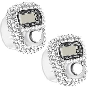 2pcs Electronic Finger Tally Counter Clicker Counter,Convenient Portable Digital Display Tally Counter,Resettable Mini Lap Counter for Golf Goods Counting Accessories,Track and Field Lap Counters in Kuwait