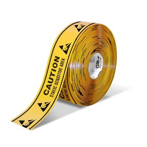 شريط علامات أرضية مكرر من Mighty Line للسلامة، والمخاطر، والتحذير، وشديد التحمل، والتقشير واللصق، ولاصق، وجودة صناعية، بعرض 3 بوصات، لفة طويلة 100 قدم، أصفر، تحذير للمنطقة الحساسة الثابتة in Kuwait
