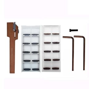 MGEHR1010-2 3/8" Shank Lathe Grooving & Part-Off Tool Holder with 20pcs MGMN200-G Purple Coated Carbide Inserts (2mm Width), Wrench & Screws for Steel and Stainless Steel in Kuwait