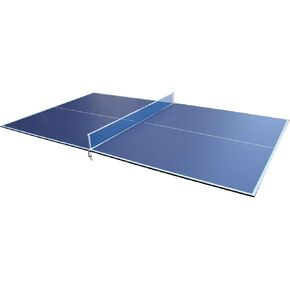 9ft Foldable Ping Pong Table Top, Blue MDF Conversion Top for Indoor Table Tennis Games, Portable & No Assembly Required, Includes Net and Posts, Easy Storage Design in Kuwait