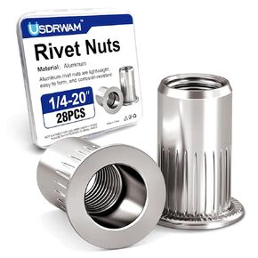 1/4-20 Aluminum Rivet Nuts, Threaded Inserts Rivnuts UNC Nutsert 28 Pcs in Kuwait