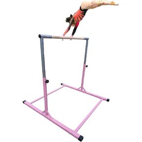 ProGymnastics Horizontal Bar Gymnastics 3' to 5' Kip Junior Sturdy Adjustable Bars Teenagers Pink in Saudi Arabia