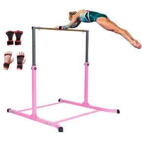 ProGymnastics, 5Ft, Athletic, Horizontal Bar, Adjustable, Kip Bars, Pink, Gymnastics, with Free Gloves, Gymnastics Bar, for Kids, Home, girls, gymnastics, monkey beam, balance set Adjustable in Saudi Arabia
