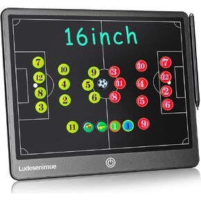 لوحة تكتيكية مغناطيسية لكرة القدم مع قطع متحركة - لوحة تدريب إلكترونية LCD مقاس 16 بوصة، قلم شاشة، معدات تدريب كرة القدم الأساسية in Kuwait