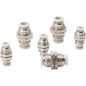 1 قطعة أنبوب أبيض PM "دفع بلمسة واحدة في موصل الغاز النحاسي تركيب سريع 4 مللي متر إلى 12 مللي متر OD خرطوم الهواء هوائي مستقيم الحاجز الاتحاد (10 مللي متر OD خرطوم) in Kuwait