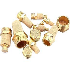 2 قطعة كاتم صوت عادم هوائي مضاد للصرير 1-6 خيط ذكر لضوضاء الهواء نحاسي رأس مسطح/خانق/رأس طويل BSL (أرجواني فاتح، 10 قطع) in Kuwait