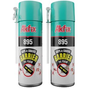 Akfix 895 PestBlocker Insulation Spray Foam (2x12 Oz.) - Gap Filler, Gaps & Cracks Barrier, Hole Blocker, Polyurethane Expanding Foam Spray for Barrier, Gaps Cracks Filler | 12 Oz. 2 Pack in Kuwait