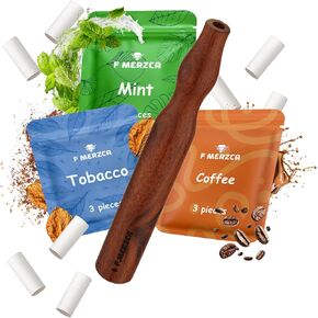 F.MERZCA® Breathing Necklace for Quit Smoking with Real Resistance – Herbal Diffuser Pen Alternative with Flavor, Stress Relief, no Battery Design – smokeless Inhaler Option (Mint, Tobacco, Coffee) in Kuwait