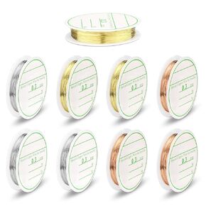 9 Packs 0.03 cm Thin Copper Wire for Jewelry Making Supplies, 16 Yards Copper Beading Wire String Wrapping and Crafting for Earring Bracelet Necklaces (Silver, Gold, Rose Gold) in Kuwait