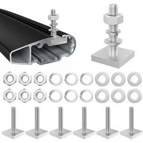 6 Pack T Slot Bolts for Roof Rack Cross Bars | M6x30mm Stainless Steel Square Track Adapters | 4mm Thick | Easy-Fit in Kuwait