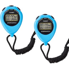 ساعة توقيت رياضية بسيطة، مؤقت ساعة توقيت فقط، 2 حزمة من مؤقت ساعة توقيت رقمية كبيرة الحجم مع وظيفة تشغيل/إيقاف، لا يوجد منبه ساعة توقف رقمية صامتة لمدربي الأطفال الرياضيين (أزرق) in Kuwait