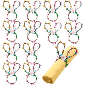 مجموعة حلقات مناديل أرنب عيد الفصح من APTWOW مكونة من 6 قطع - حامل مناديل عيد الفصح في المزرعة، حلقات منديل زهرة الربيع لتزيين طاولات أعياد الميلاد وحفلات الزفاف والولائم in Kuwait