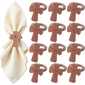 مجموعة حلقات مناديل عيد الفصح المتقاطعة من APTWOW مكونة من 12 - حامل مناديل عيد الفصح المسيحي الخشبي، حلقات منديل الربيع لديكور طاولة حفلات أعياد الميلاد وحفلات الزفاف in Kuwait