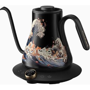 Cocinare FLOW M9 Gooseneck Electric Kettle with Precise ±1℉ Temperature Control for Pour-over Coffee and Tea, Stainless Steel Interior, Quick Heating Electric Kettle for Boiling Water (Blossom) in Kuwait