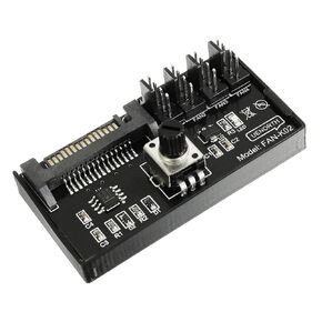 12V 4 Pin Cooling Fan Speed Knob Controller, PWM PC Chassis Fan Adapter Hub Power Supplied with SATA Interface for 4 Fans in Kuwait