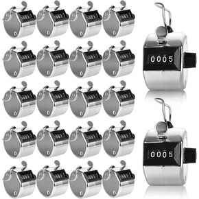 20 Pack Clicker Counter, Metal Hand Tally Counter Clicker, 4 Digit Mechanical Palm Pitch Counter Clicker for Counting Numbers Golf Sports Events Office Stadium in Kuwait