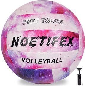 Soft PU Leather Volleyball, Official Size 5,Thickened Durable Indoor Outdoor Waterproof Volleyball for Beach, Pool, Gym Training & Games, with Pump in Saudi Arabia