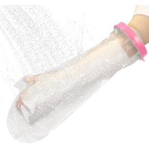 أغطية مصبوبة مقاومة للماء من CIVJET لذراع الدش للبالغين، حمالة الذراع للسباحة/الاستحمام بعد الجراحة، حمام قصير ودش وواقي غطاء للجروح، لوازم تعافي أكمام اليد/المعصم المكسورة، وردي in Kuwait