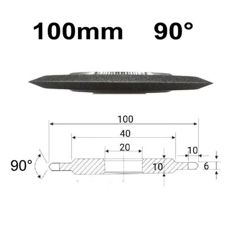 Grinding Wheel 100mm 125mm 150mm Sharpening Disc Edge SDC 100 200 320 400 for Tungsten Steel Screw Thread Ceramic(100mm 90Degree,100) in Saudi Arabia