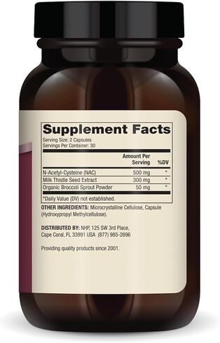 Dr. Mercola NAC with Milk Thistle - with Antioxidants - Supports Normal Detoxification Processes - 500 mg N-Acetyl-Cysteine per Serving - Non-GMO, Gluten-Free & Soy Free - 60 Capsules (30 Servings) in Saudi Arabia