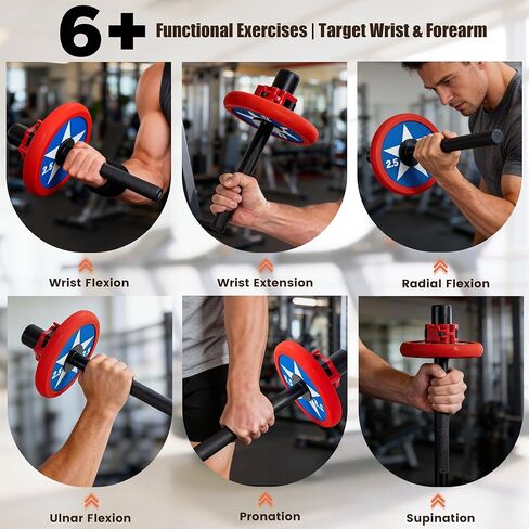 Wrist Strengthener & Forearm Exerciser – 2-Inch Olympic Plate Exclusive, Grip Trainer for Beginners & Professionals, Home Gym Forearm Strength Equipment in Kuwait