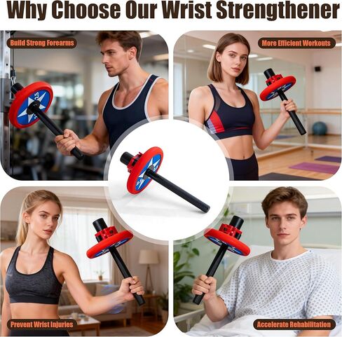 Wrist Strengthener & Forearm Exerciser – 2-Inch Olympic Plate Exclusive, Grip Trainer for Beginners & Professionals, Home Gym Forearm Strength Equipment in Kuwait
