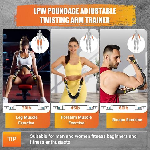 Twister Arm Trainer for Women & Men, 6 Adjustable Resistance Levels(30-120 lb) Chest Trainer with 4 Spring & Training Poster, Chest Workout Equipment for Chest Clip Muscle & Arm Strength in Saudi Arabia