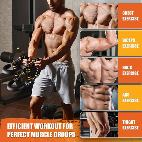 Twister Arm Trainer for Women & Men, 6 Adjustable Resistance Levels(30-120 lb) Chest Trainer with 4 Spring & Training Poster, Chest Workout Equipment for Chest Clip Muscle & Arm Strength in Saudi Arabia