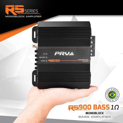 PRV AUDIO 900 Watts Mono Subwoofer Car Audio Amplifier RS900 BASS 1 Ohm – 12 Volts Monoblock Class D Amp, Built-in Crossover & Bass Boost with High Level Inputs in Saudi Arabia