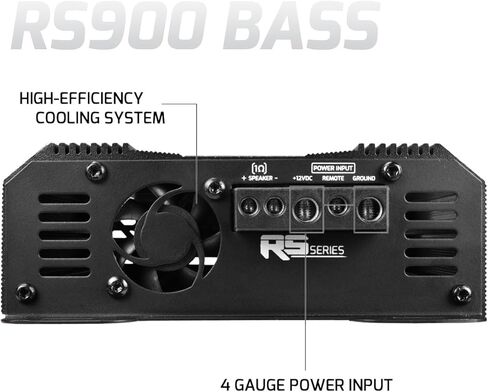 PRV AUDIO 900 Watts Mono Subwoofer Car Audio Amplifier RS900 BASS 1 Ohm – 12 Volts Monoblock Class D Amp, Built-in Crossover & Bass Boost with High Level Inputs in Saudi Arabia