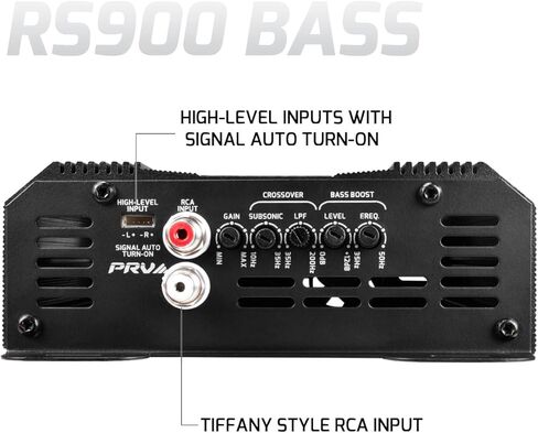 PRV AUDIO 900 Watts Mono Subwoofer Car Audio Amplifier RS900 BASS 1 Ohm – 12 Volts Monoblock Class D Amp, Built-in Crossover & Bass Boost with High Level Inputs in Saudi Arabia