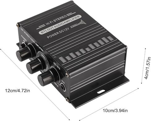 Qiilu Car Audio Amplifier, Stereo Amplifier 12V Portable Clear Sound Quality Mini Amplifier for Car Motorbike Home (AK270) in Kuwait