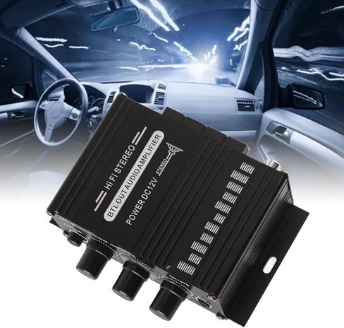 Qiilu Car Audio Amplifier, Stereo Amplifier 12V Portable Clear Sound Quality Mini Amplifier for Car Motorbike Home (AK270) in Kuwait
