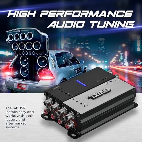 معالج صوت رقمي DS18 i48DSP ذو 8 قنوات مع تحكم في تطبيق بلوتوث - 4 مدخلات RCA، 8 مخرجات RCA، 31 نطاق EQ، بوابة الضوضاء، ومحدد - سيارة، دراجة نارية، وPowersports Audio DSP in Saudi Arabia