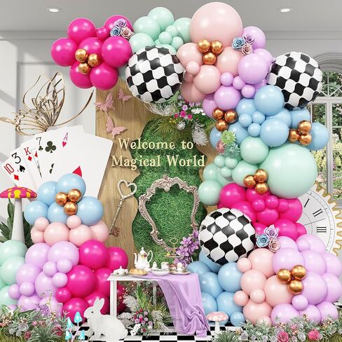 طقم قوس بالون جالون ، 106 حزم أرجوانية أرجوانية وردية اللون الأزرق الأزرق الأزرق اللاتكس مع ذيل حورية البحر البالونات احباط فتوه in Kuwait