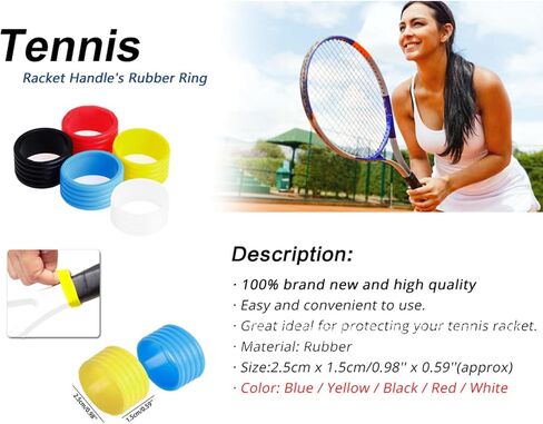 Nonslip Racket Rubber Bands for Badminton Squash Baseball Bat Handle Silicone Tennis Racquet Grip Rings Racket Bands Grip Bands for Tennis Racquet in Saudi Arabia