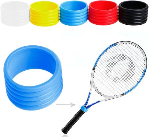 Nonslip Racket Rubber Bands for Badminton Squash Baseball Bat Handle Silicone Tennis Racquet Grip Rings Racket Bands Grip Bands for Tennis Racquet in Saudi Arabia