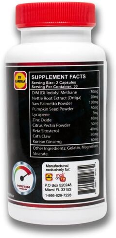 Prostate Supplement Capsules - Prostate Support - Urinary Frequency - Quality Sleep - Energy & Vitality - Saw Palmetto - Sting Nettle - Pack of 2-120 Caps in Saudi Arabia