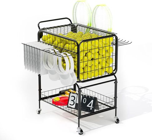 Tennis Ball Cart for 350 Balls, Trolley Cart with Wheels Laundry Basket, Extra Large Utility Trolley for Storage Sport Equipments DIY Tools Toys Ball Hopper Tennis Racket in Kuwait