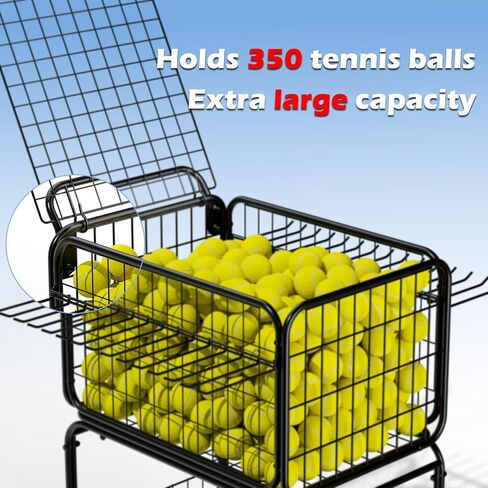 Tennis Ball Cart for 350 Balls, Trolley Cart with Wheels Laundry Basket, Extra Large Utility Trolley for Storage Sport Equipments DIY Tools Toys Ball Hopper Tennis Racket in Kuwait