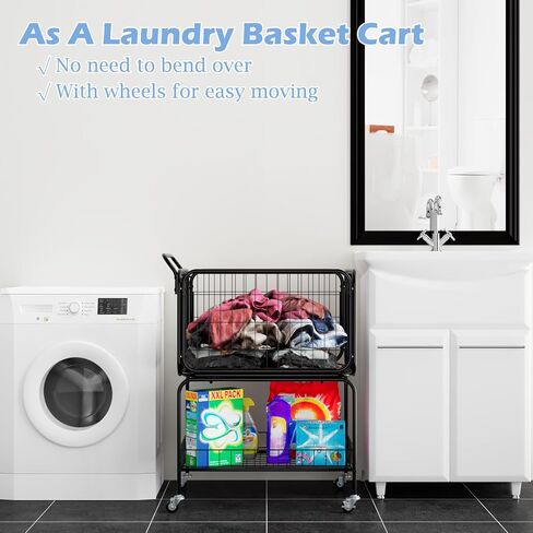 Tennis Ball Cart for 350 Balls, Trolley Cart with Wheels Laundry Basket, Extra Large Utility Trolley for Storage Sport Equipments DIY Tools Toys Ball Hopper Tennis Racket in Kuwait