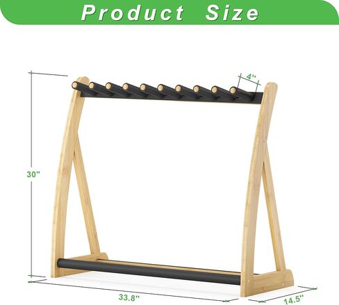 Guitar Stand Rack,Guitar Rack For Multiple Guitars Stands Floor for Electric,Acoustic,Bass Guitars &Case-Foldable, Adjustable,Protective with No-Slip Non-Scratch Padding ,for Home,Studio, Stage (Nature) in Saudi Arabia
