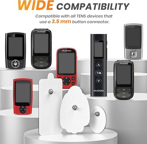 وسادات أقطاب كهربائية لوحدة TENS من AVCOO، 20 عبوة في 3 أحجام، قابلة لإعادة الاستخدام وخالية من اللاتكس، بديلة لـ 50 مرة، متوافقة مع Belifu، محفز العضلات Nursal TENS EMS، باستخدام أسلاك الرصاص بأزرار 3.5 مم in Kuwait